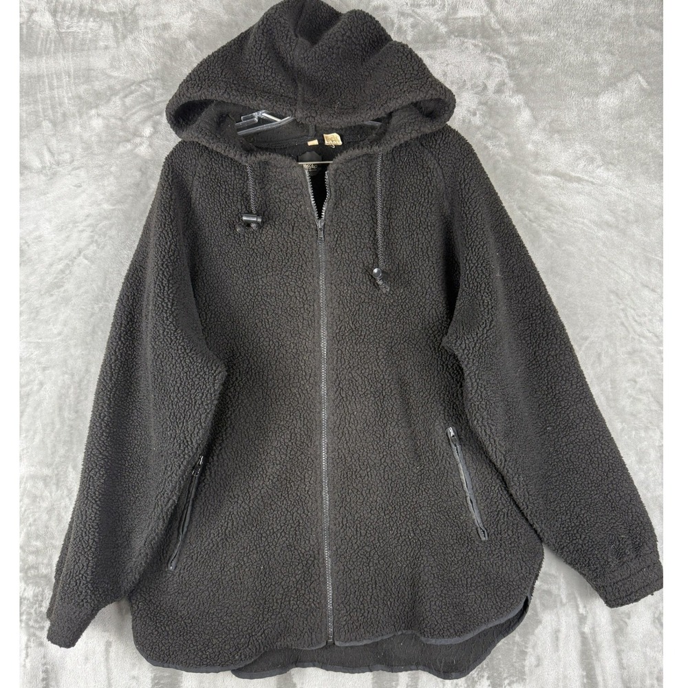 Vintage‎ Mossimo Mens Sherpa Fleece Zip Up Hoodie Charcoal Gray Size M